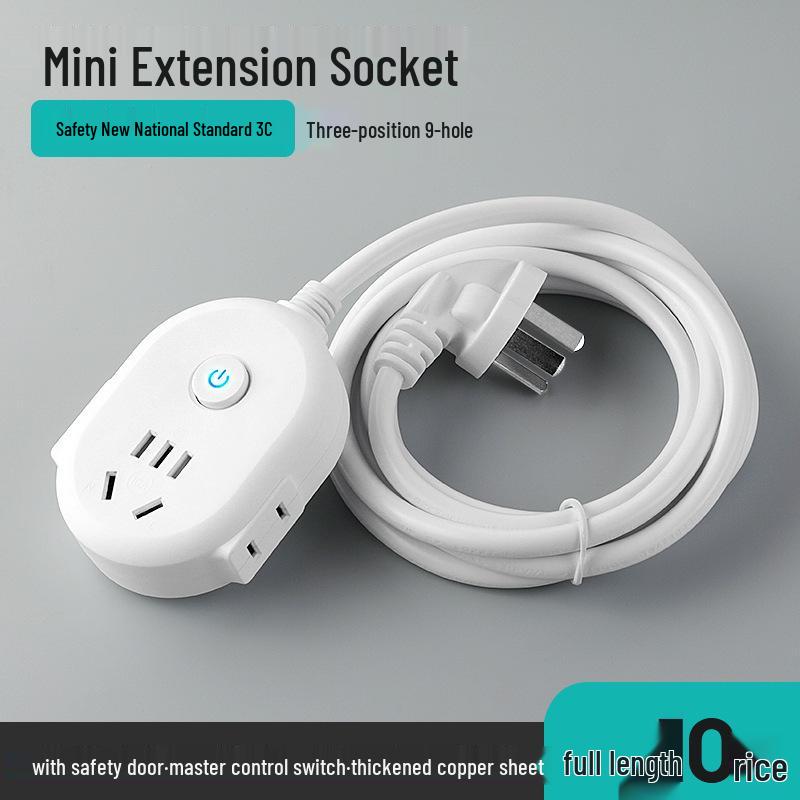 Multi-Socket Power Strip Extension Cord with Switch