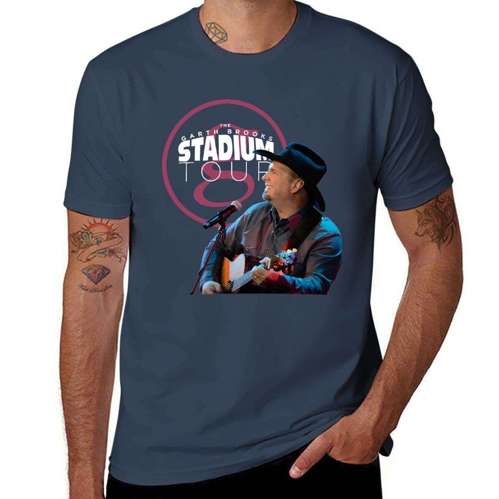 Garth Brooks The Stadium Tour 2019 Tshirt Active Sports Short Sleeve Cotton Shirt S