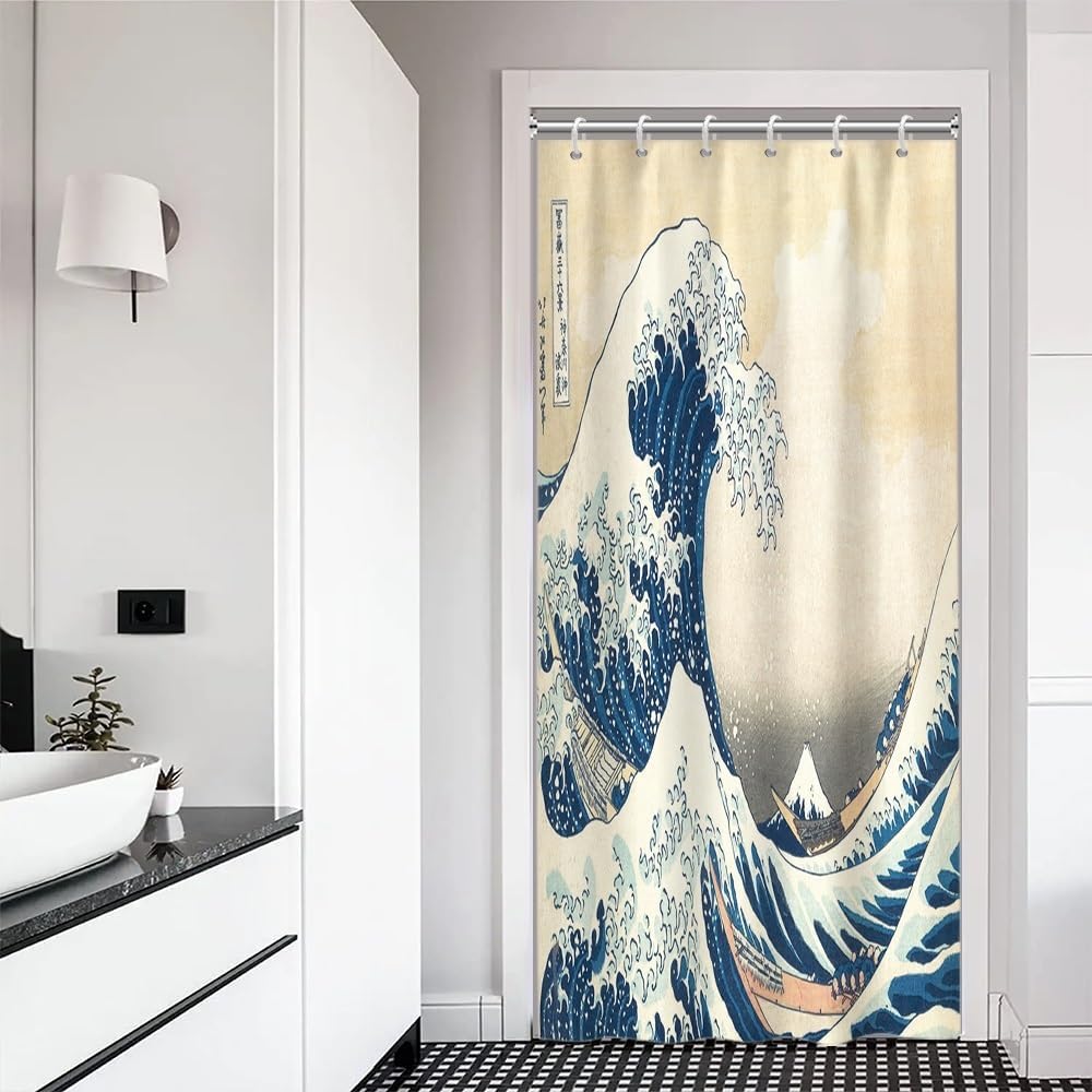 Green Bamboo Shower Curtain Bamboo 3D Printed Outdoor Bathroom Curtain Japanese Asian Zen Spa Spring Botanical Waterproof Fabric