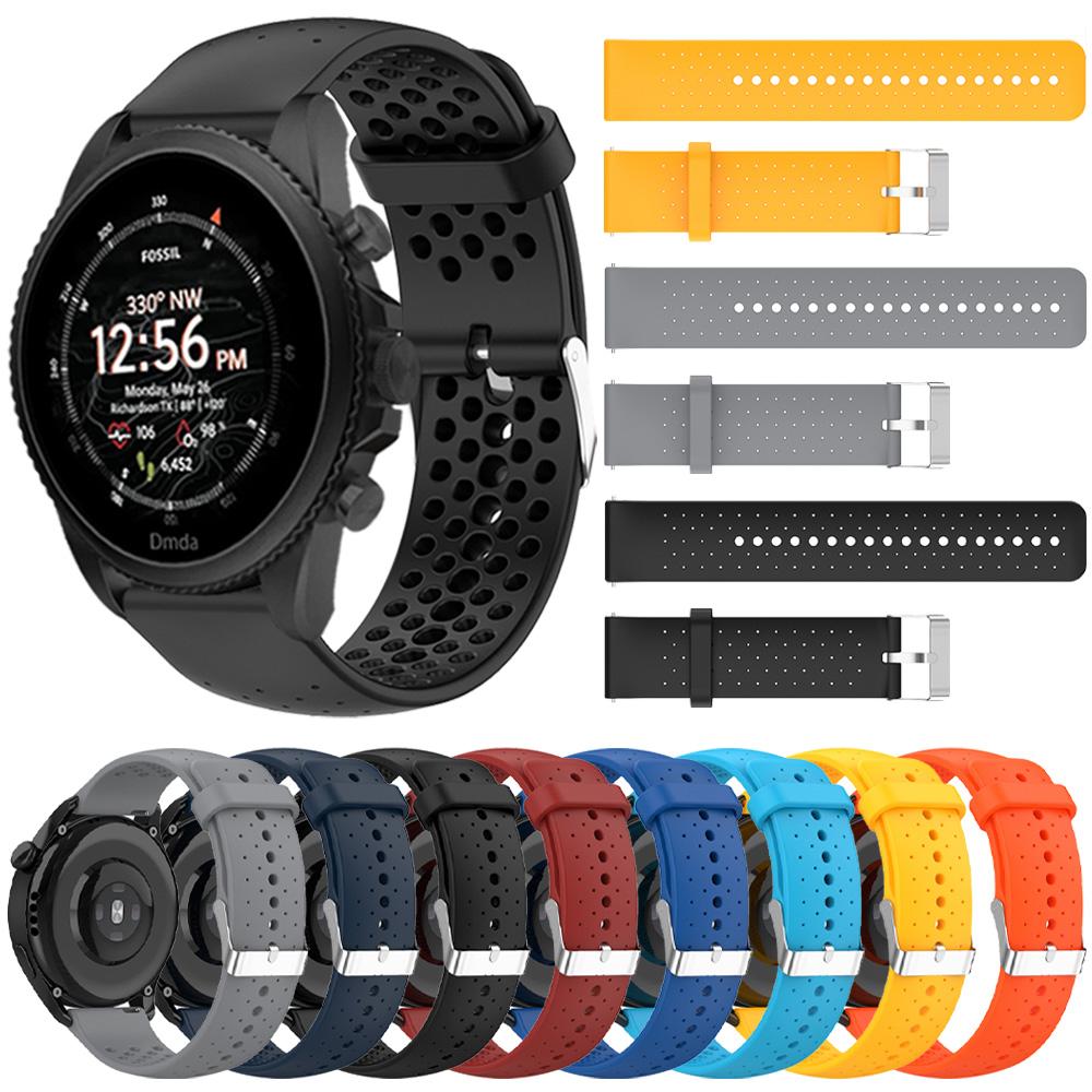 Sports Silicone Band For Fossil gen 6 44mm Gen6 gen 5 5e/Gen5 LTE 45mm Strap Bracelet Replacement 20 22mm Breathable Accessorie