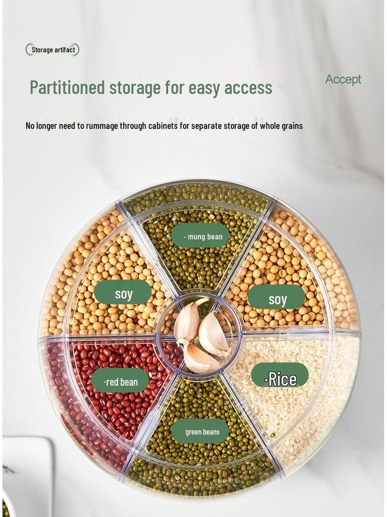 Cutie rotativă de depozitare orez, rezistentă la insecte și umiditate, cu compartimente