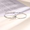 VENTFILLE 925 Sterling Silver Diamond-Studded Butterfly Bracelet Women's Fashion Temperament Flower Adjustable Bracelet