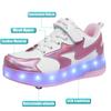 Children's 2-wheel Roller Skate Shoes Fashion Girls' Shoes With LED Retractable Child Dual-Purpose Casual Sneakers With Wheels