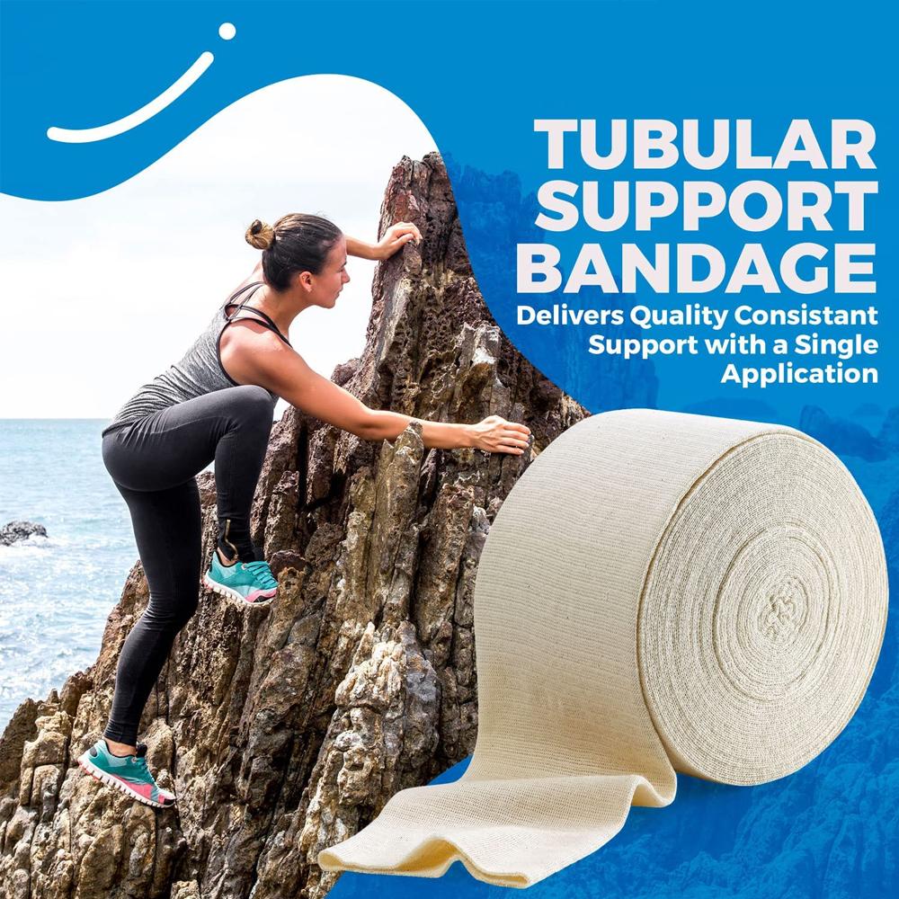 1 Roll Elasticated Tubular Support Bandage - Light To Moderate Compression For Large Arms, Knees, Legs | Reusable Stockinette Tu