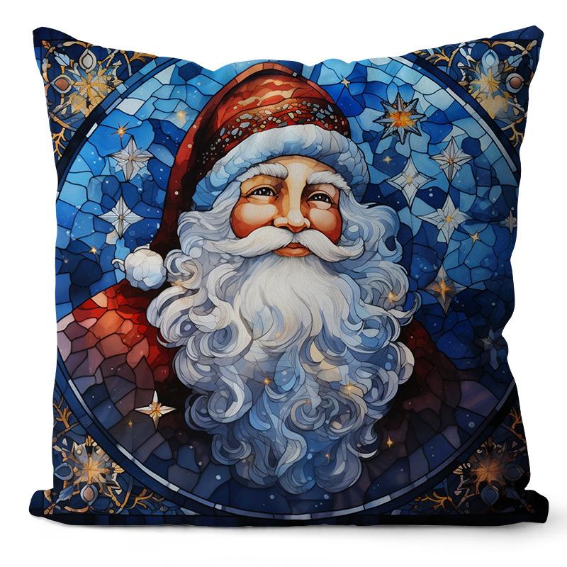 New Christmas Pillowcase Snowman Print Pillowcase Blue Glass Christmas Decoration Pillowcase