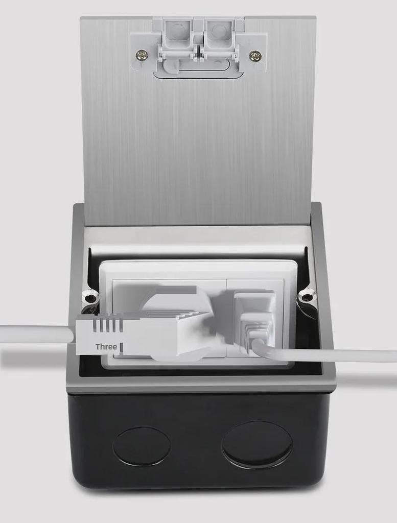 Stainless Steel Concealed Waterproof Floor Socket with Marble Finish