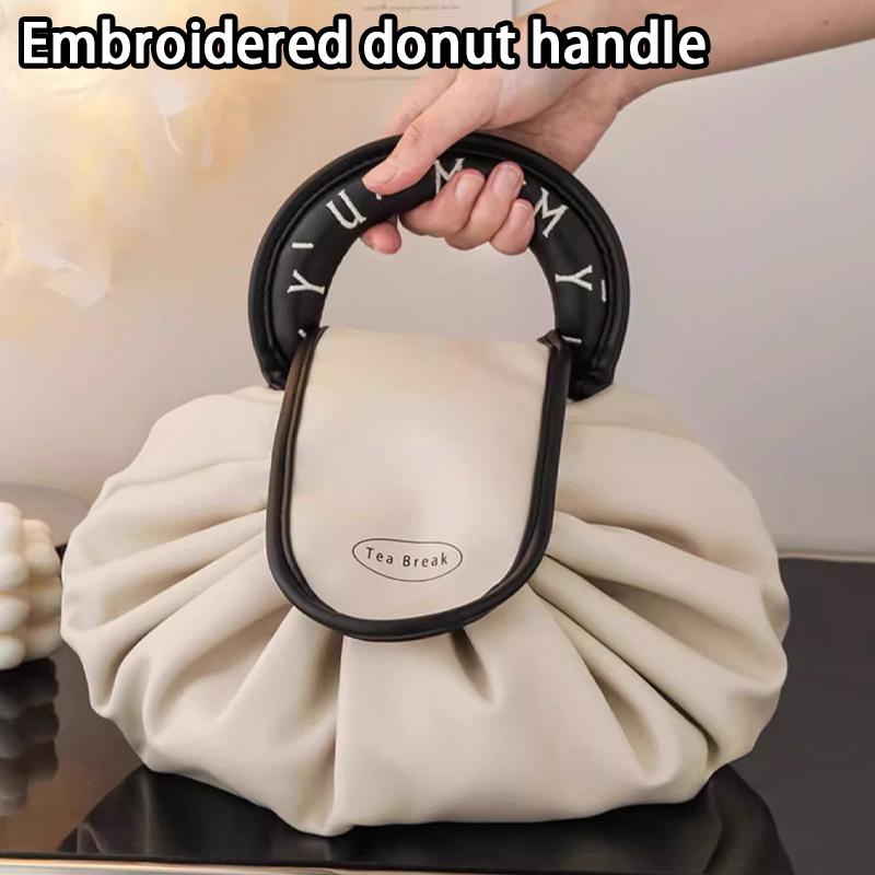 Portable Makeup Bag For Daily Use Women Large Capacity Travel Toiletry Bags Drawstring Cosmetic Storage Pouch