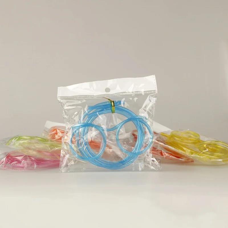 Straw Glasses Funny Soft PVC Glasses Flexible Drinking Straws Kids Party Supplies Bar Supplies Creativity Toy Kids Gift Cup Holders 5