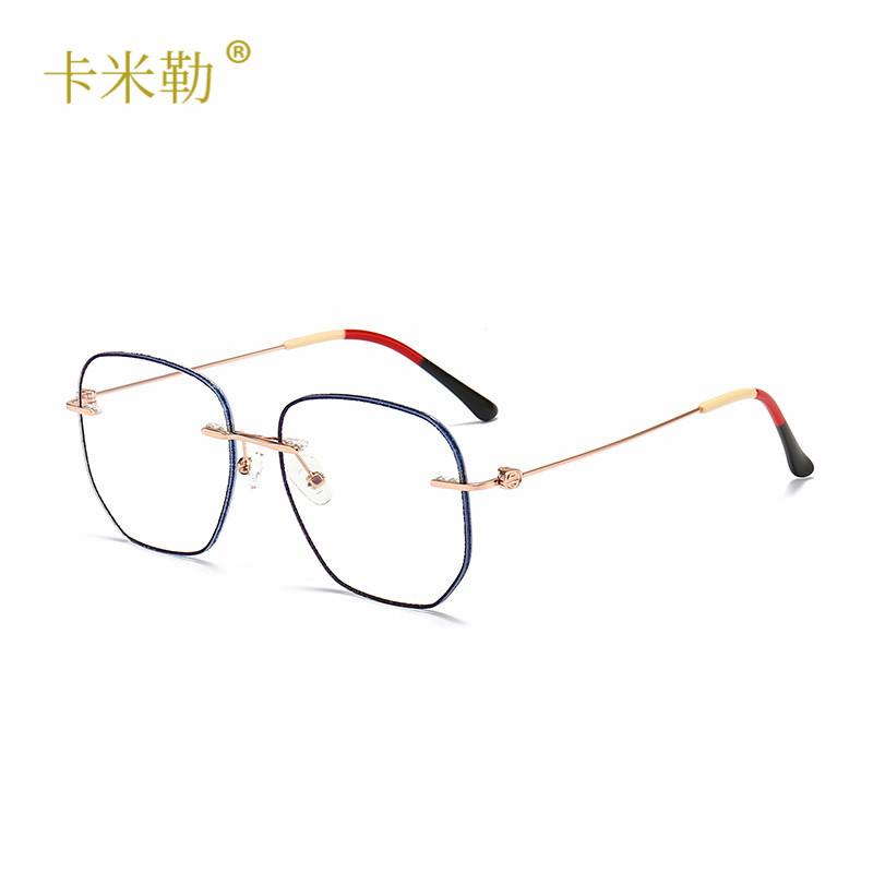 New anti-blue light large frame oval face blue film frame European and American fashion black sunglasses trend