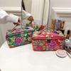 2026New Chinese-style Large Floral Makeup Bag Pu Leather Flat Large Capacity Cosmetic Storage Bag Gift Bag