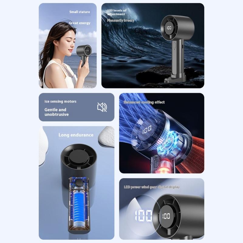 Handheld Mini Fan USB Rechargeable 100 Speed Quiet Desk Fan Portable Cooling Fan for Indoor Outdoor Use Birthday Gift