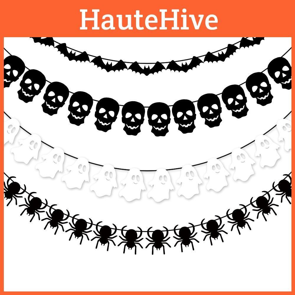 Spider Skeleton Halloween Paper Banners Set Party Scene Decor Event Displays