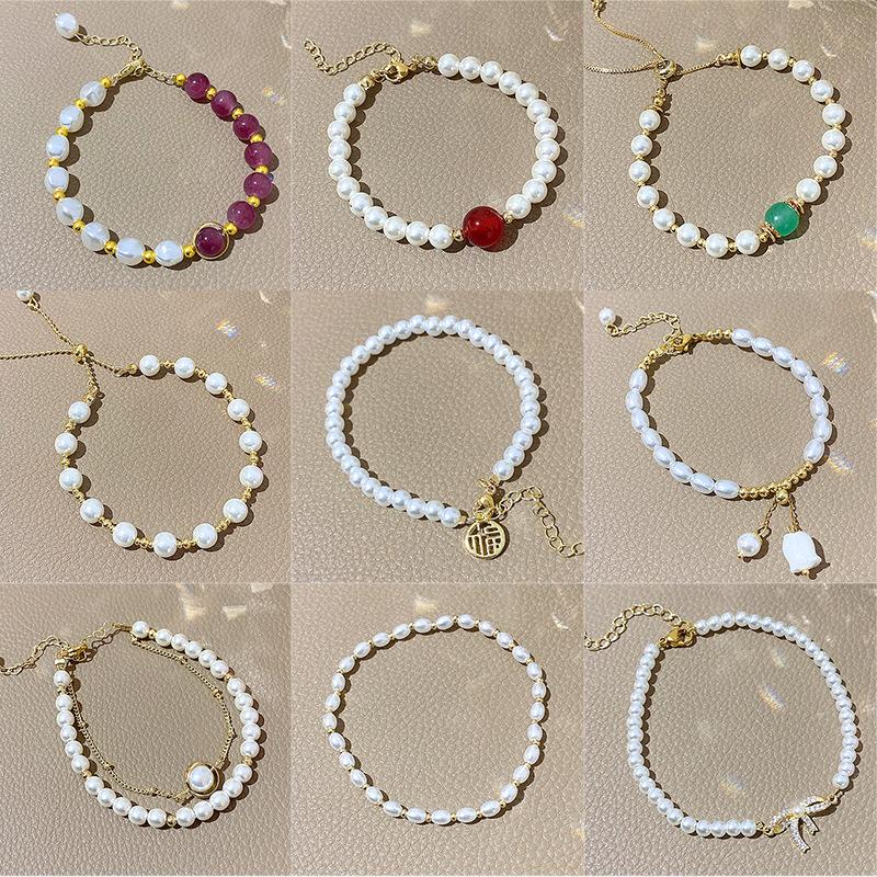 ins style pearl bracelet girls retro niche temperament beaded bracelet high-end couple girlfriend jewelry