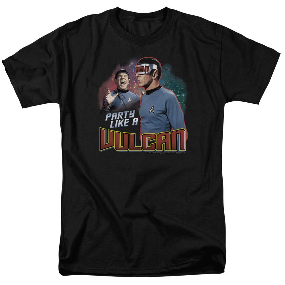 

Star Trek Party Like A Vulcan T Shirt Licensed Sci-Fi TV Classic Tee New Black S