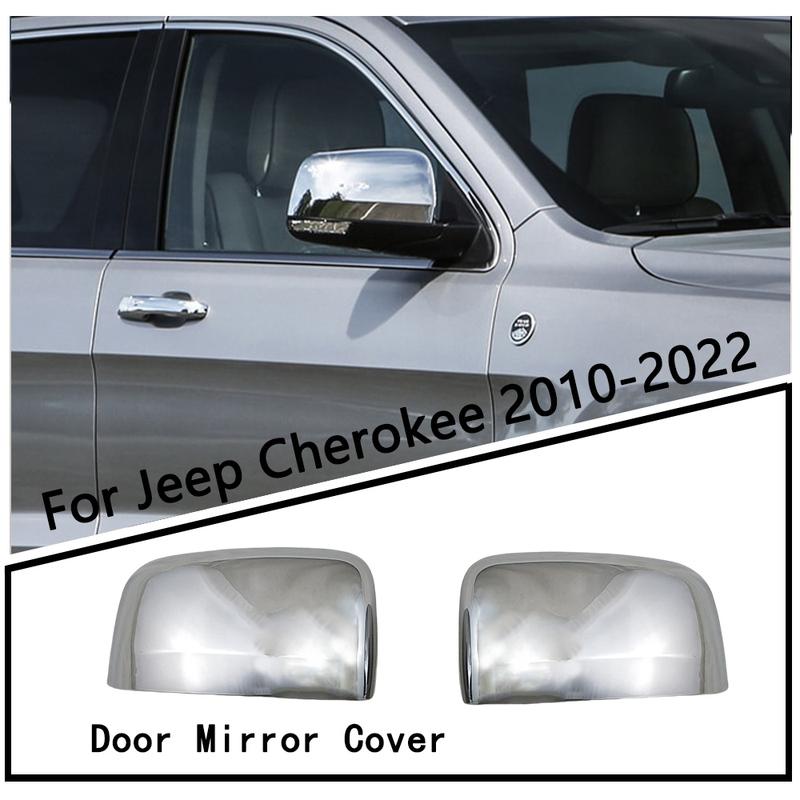 For Jeep Cherokee 2010 201 12012 2013 2014 2015 -  Door Mirror Covers Tools Car Accessories Silver Car Rearview Stickers