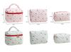 Korean version red cherry print quilted cosmetic bag striped three- versatile simple storage bag going out travel porta