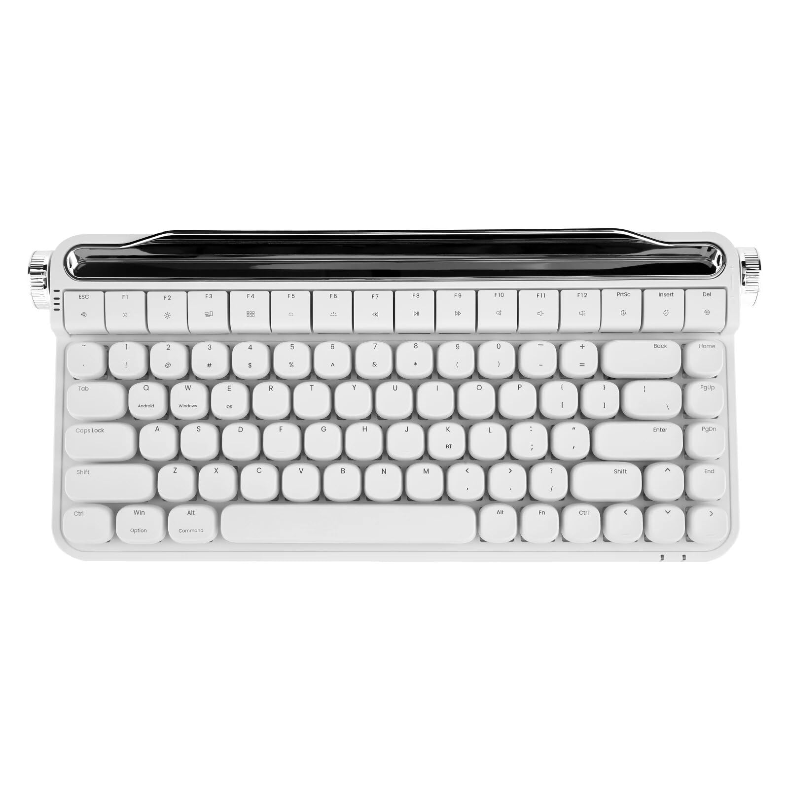 

OUSEITECH x ACTTO B703 Механічна Бездротова Ретро LED Дротова Синя 84 Сумісна з та з для та Ноутбуків Клавіатура в Стилі Друкарської Машинки, Дизайн, слонова кістка