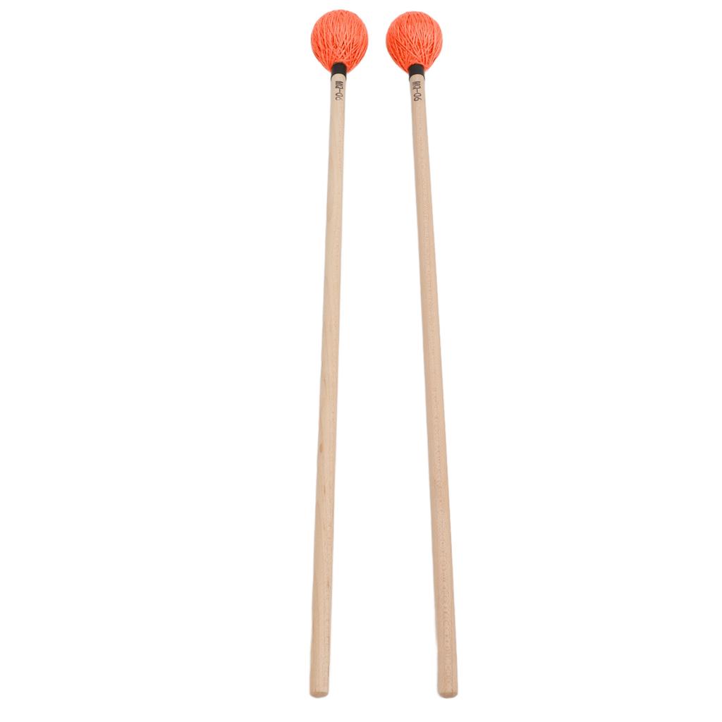 1 Pair Marimba Mallets Medium Hard Yarn Head with Maple Handle for Percussion Playing MQ‑06