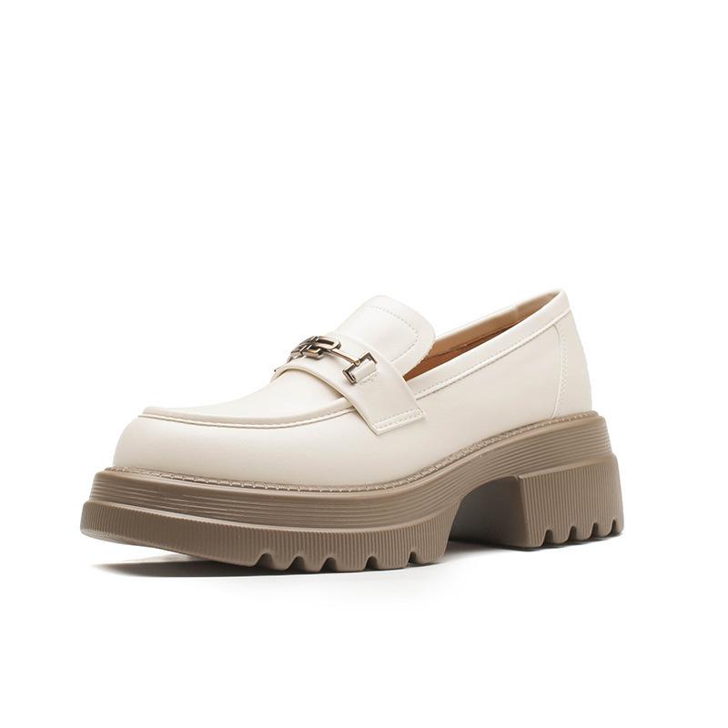 

Туфли на плоской подошве из натуральной кожи для женщин Huizhou, виноградные туфли той же марки, осенне-зимние, новые универсальные туфли-юбки, маленькие кожаные туфли 34 белый