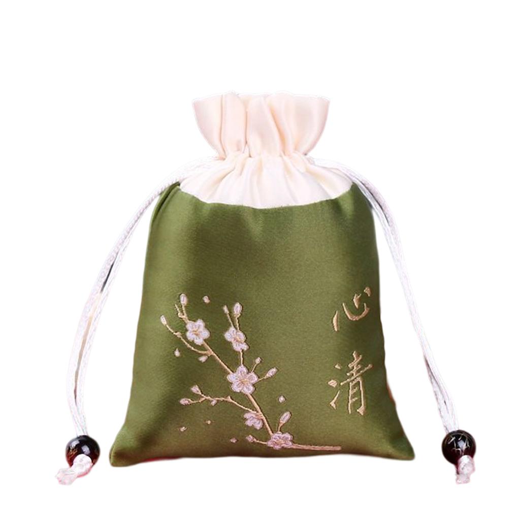 Jewelry Drawstring Bag Brocade Portable Colorful Chinese Style Jewellery Storage Pouch Pocket Accessories with Tassel