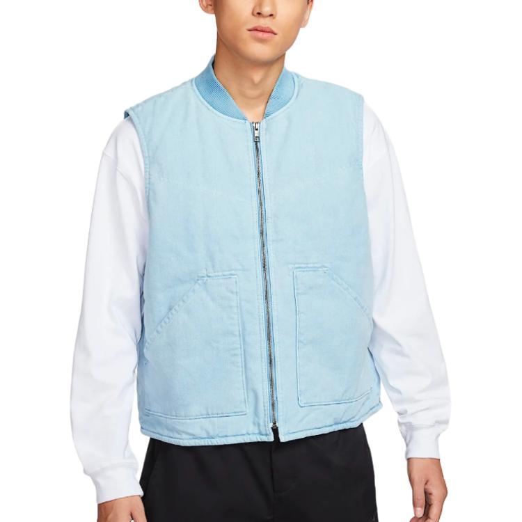 

Nike Life Series Свободный Удобный Жилет на Молнии Мужской Жилет Небесно-Голубой FZ6578-422 S