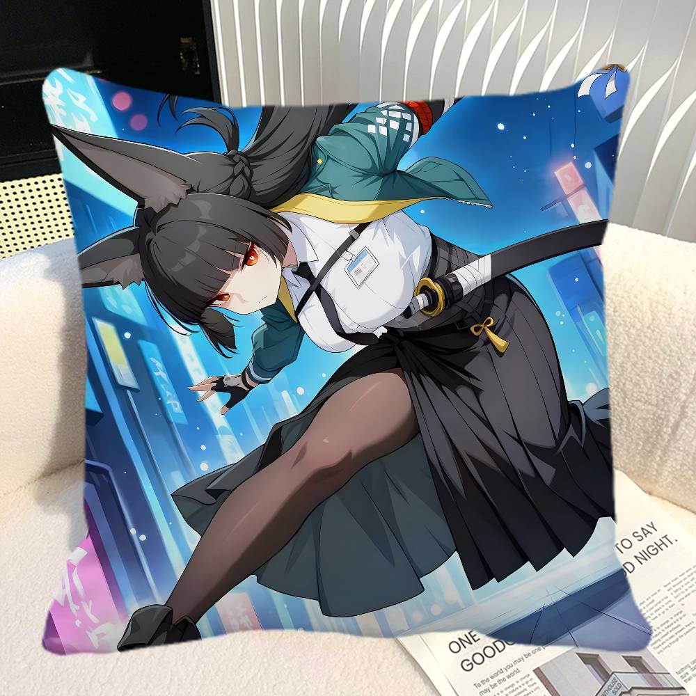 Game Zenless Zone Zero Hoshimi Miyabi Pillow Case Square Pillow Bedroom Sofa Leisure Comfort Cushion Car Home Decoration