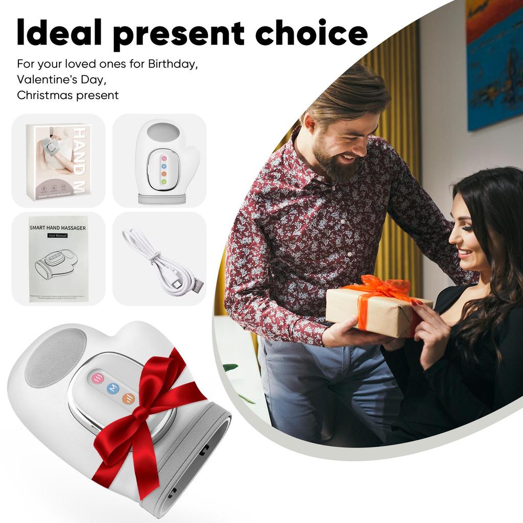 Hand Massager with Heat Compression Relief, 3 Massage, 4 Temperature,5 Compression Model Therapeutic Gloves, Wrist and Finger Massage gifts for loves