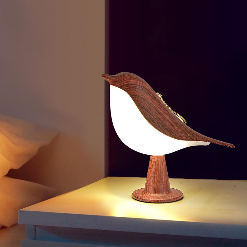 Magpie Aroma LED Night Light: Touch-Activated Bird Lamp for Car, Bedroom, or Bedside Table.