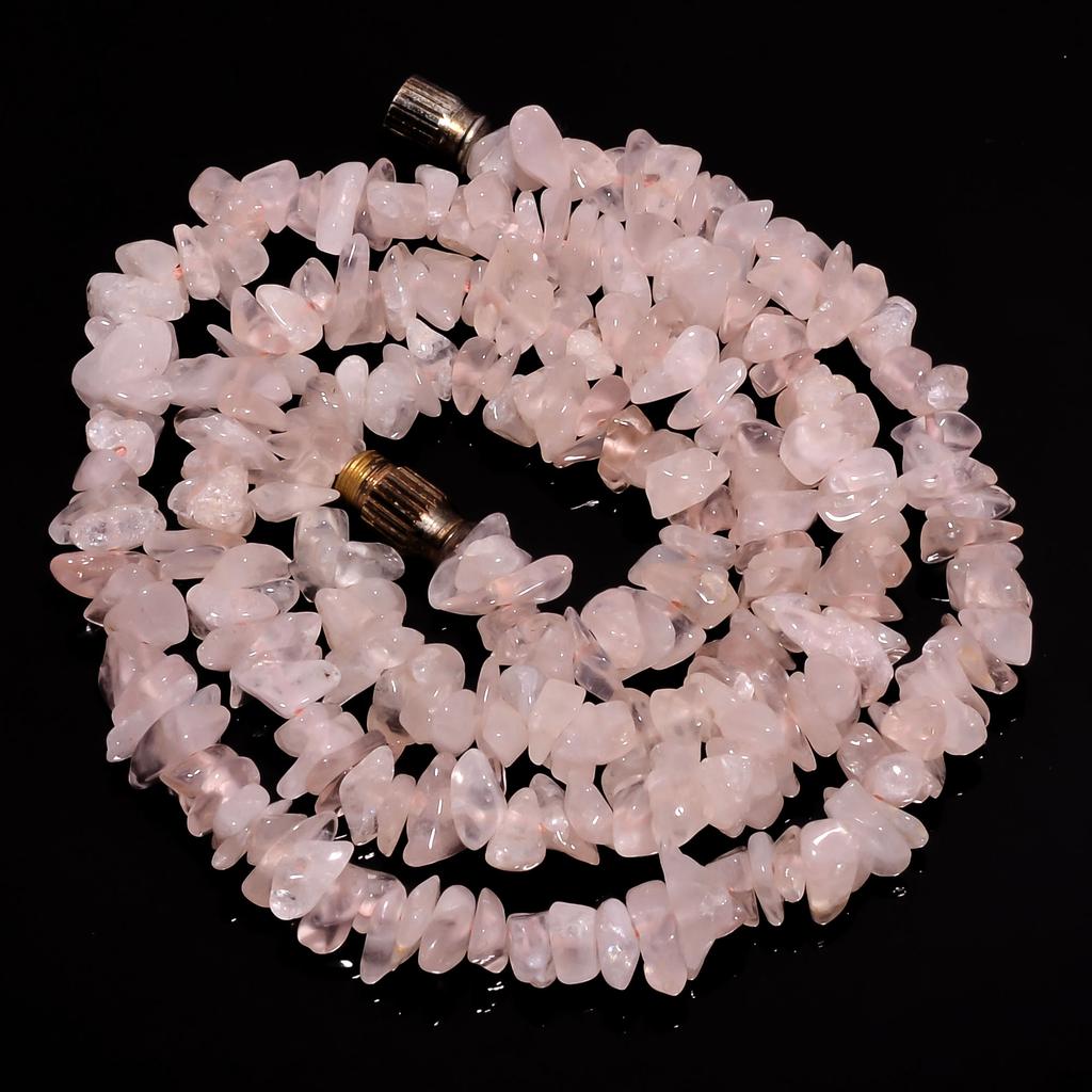 Natural Rose Quartz Gemstone Uncut Smooth Beads Necklace 6-11 Mm 18" UB-8432 UB-8432