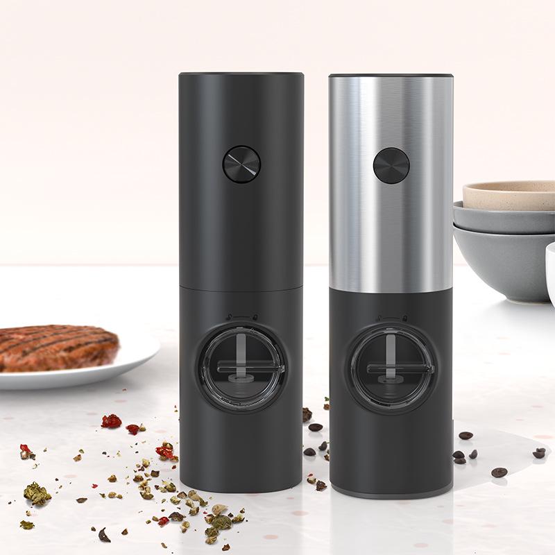 Electric Black Pepper Grinder, Stainless Steel Kitchen Tool with Reinforced Grinding Core