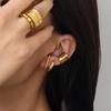 1Pc Ear Cuff Earrings Non-Piercing Double Layer Cuff Ear Clip Earring for Women Fake Cartilage Simple Y2K Jewelry