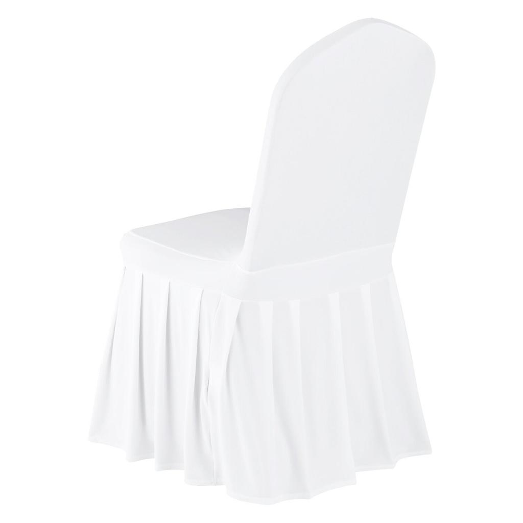 30 Pcs White Chair Covers, Polyester Spandex Chair Cover, Stretch Slipcovers for Wedding Party Dining Banquet Flat-Front Chair Covers, Fits Chair