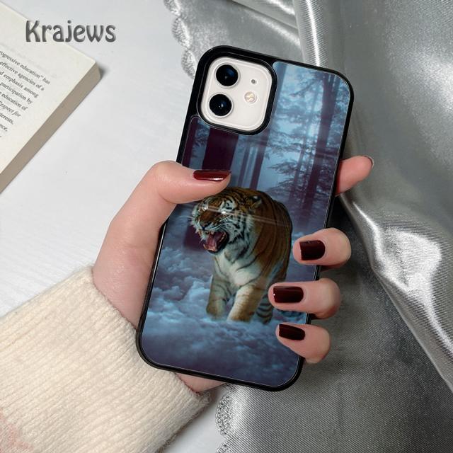 Krajews Tier Tiger weiche Handyhülle Abdeckung Für iPhone 17 Air 16 15 14 plus 12 13 pro max Hülle Schale Fundas