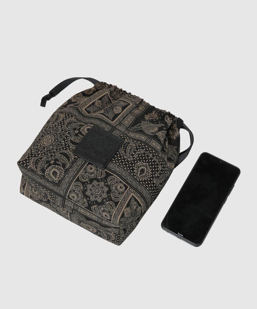 Maia Drawstring Pouch - Beige Bk