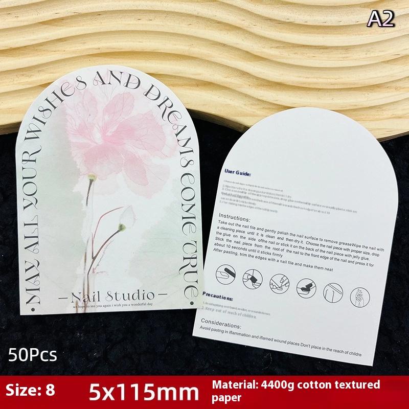 50Pcs Press On Nail Bottom Cardboard Cards Nail Art Display Board Manicure Package Card Photo Props Card False Nail Tips