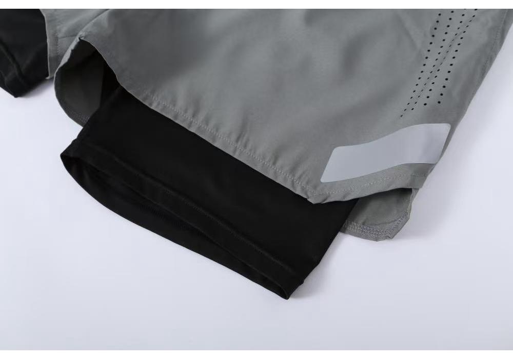 Men's Double-Layer Quick-Dry Running Shorts with Phone Pocket