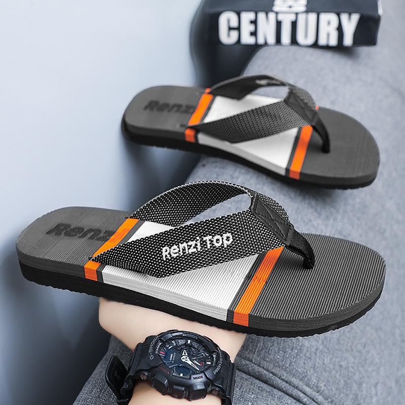

Flip-flops men s summer outer wear pinch feet outdoor sports stepping on shit soft sole non-slip and wear-resistant Vietnamese beach sandals 45
