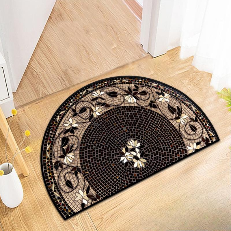 

Half Round Door Non Slip Absorbent Semi Circle Area Rugs Washable Half Moon Floor Mats for Indoor Outdoor Patio Kitchen Bathroom 50x80cm