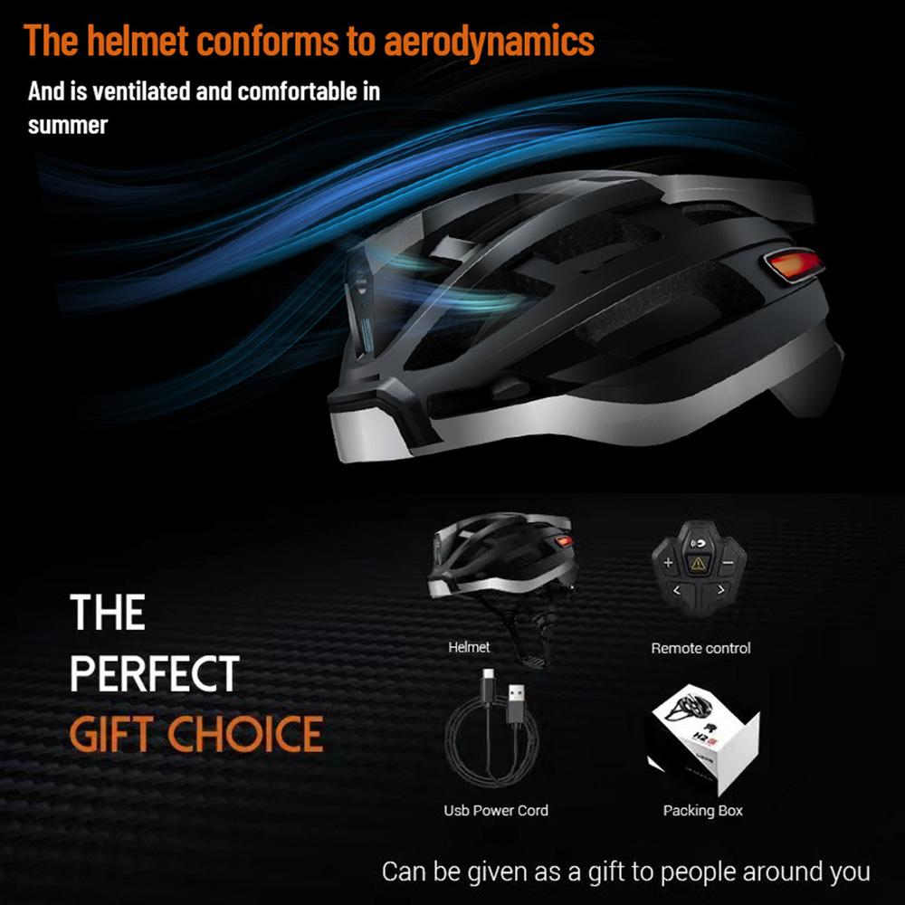 Smarter Fahrradhelm, Fahrradhelm für Männer/Frauen mit Scheinwerfer, Rücklicht, SOS-Notfallalarm und