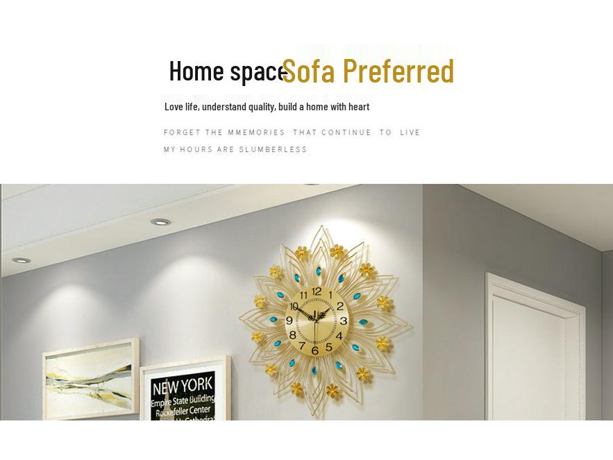 European Luxury Peacock Wall Clock for Elegant Living Room Decor