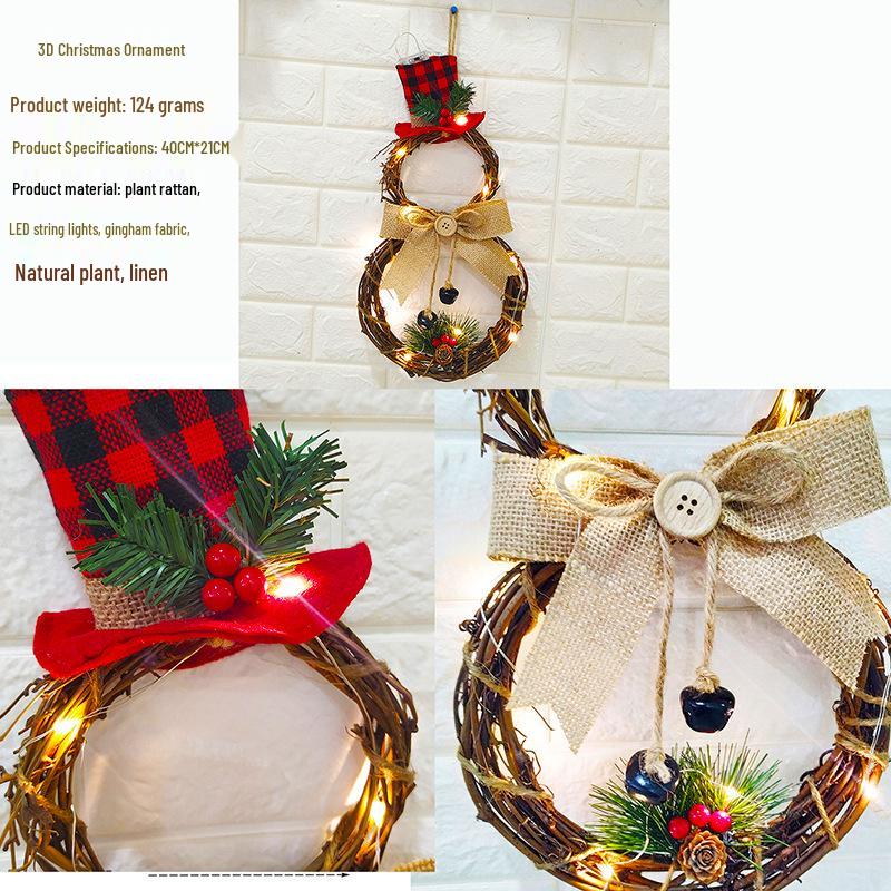Couronne de Noël à LED: Ornement de Décoration d'Intérieur pour Mur ou Porte
