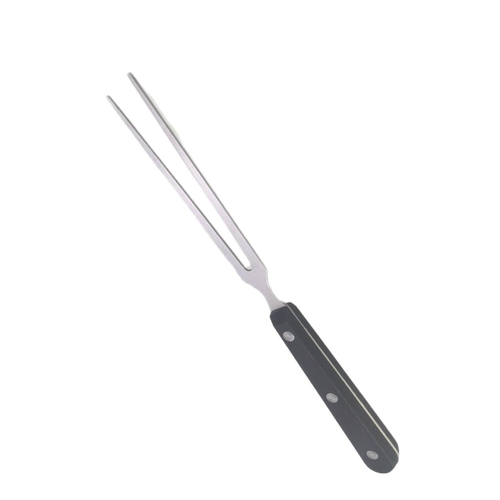 Stainless Steel Meat Fork with Wooden Handle Heavy Duty Two Prong Fork for Cooking Grilling and Serving Kitchen Tool