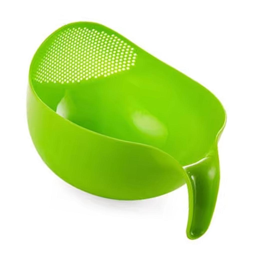 Rice Washer Strainer Bowl Colander Quinoa Strainer with Handle Kitchen Strainer for Rice Veggie Fruit Cleaner Plastic