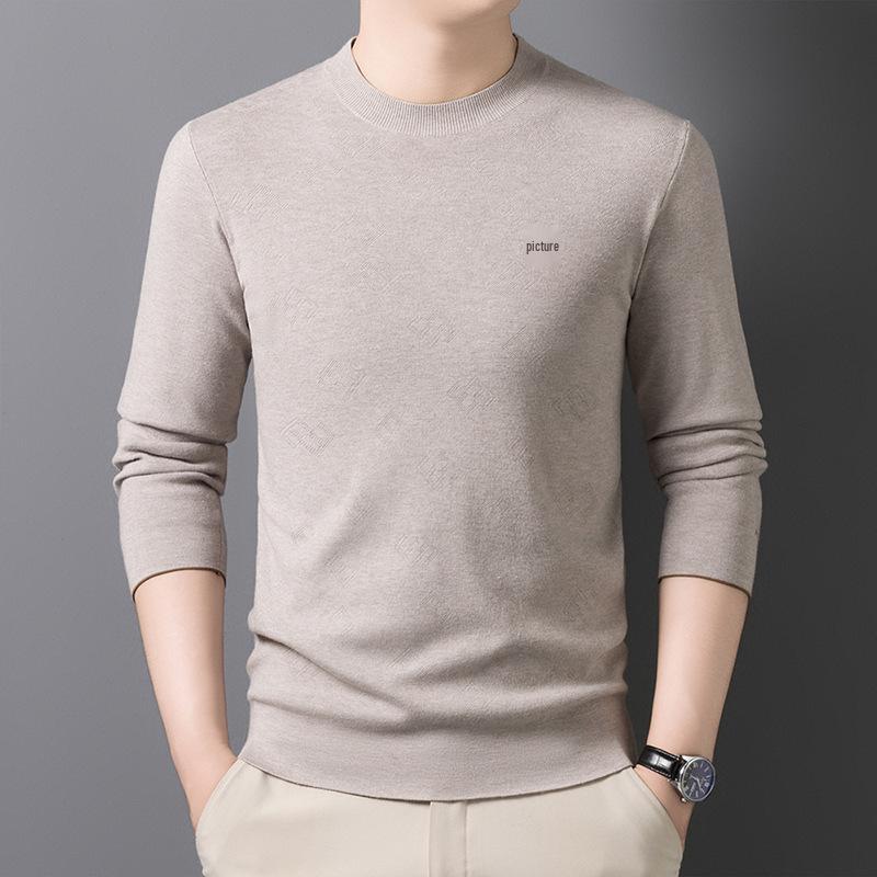 Maglione Jacquard da Uomo a Filo Fine - Collezione Autunno/Inverno 2025, Girocollo, Lavorazione a Maglia Comoda ed Elastica