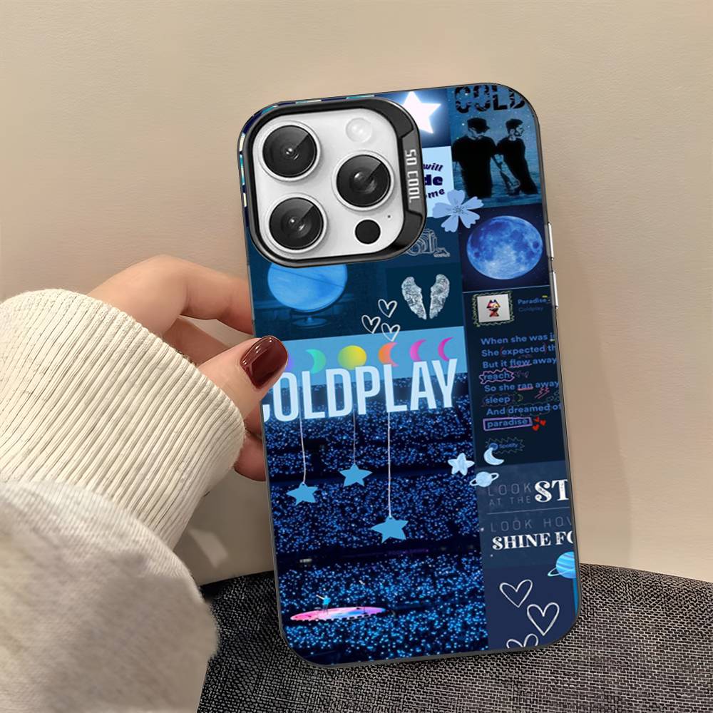 Pop Rock Band C-Coldplay Phone Case Color Silver Shell For IPhone 17 16 15 14 13 12 11 Pro Max Plus