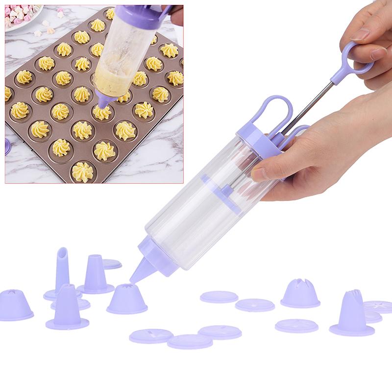 Cookie Press Set With Cake Cream Decorating Syringe Baking Pastry Nozzle