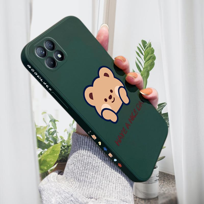 Case for Realme C11 C25S C20 C12 Vivo V21E V21 Y21 2021 Y21S OPPO A16 A9  A54 Reno6 Z 5G Soft Square Edge Liquid Silicone Cover