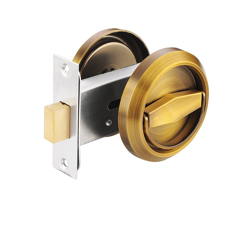 Stainless Steel Exquisite Beautiful Invisible Double-Sided Door Lock Indoor Circular Pull Ring Lock