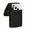 Universal Phone Bag Under 7.5 Inches Nylon Dual Pocket Cell Phone Belt Pouch Case Men's Outdoor Bag for iPhone 16 15 Samsung S23