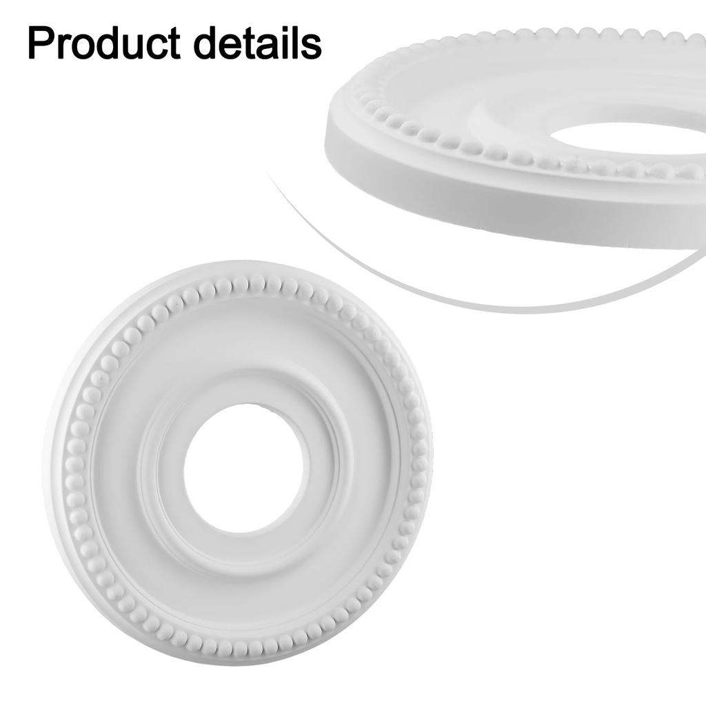1x Ceiling Medallion Home Round Medallion PU Decorative Ceiling Fan Light Fixtures Covers Plate Ceiling Light Pendant Lamp Base